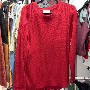 Old Navy Women's Vibrant Red Crew Neck Sweater